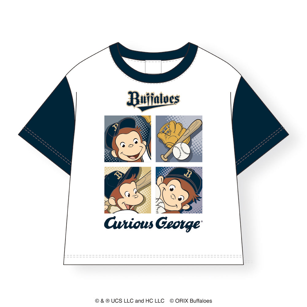 オリックス・バファローズ Tシャツ (パネル柄) / おさるのジョージ / 2025