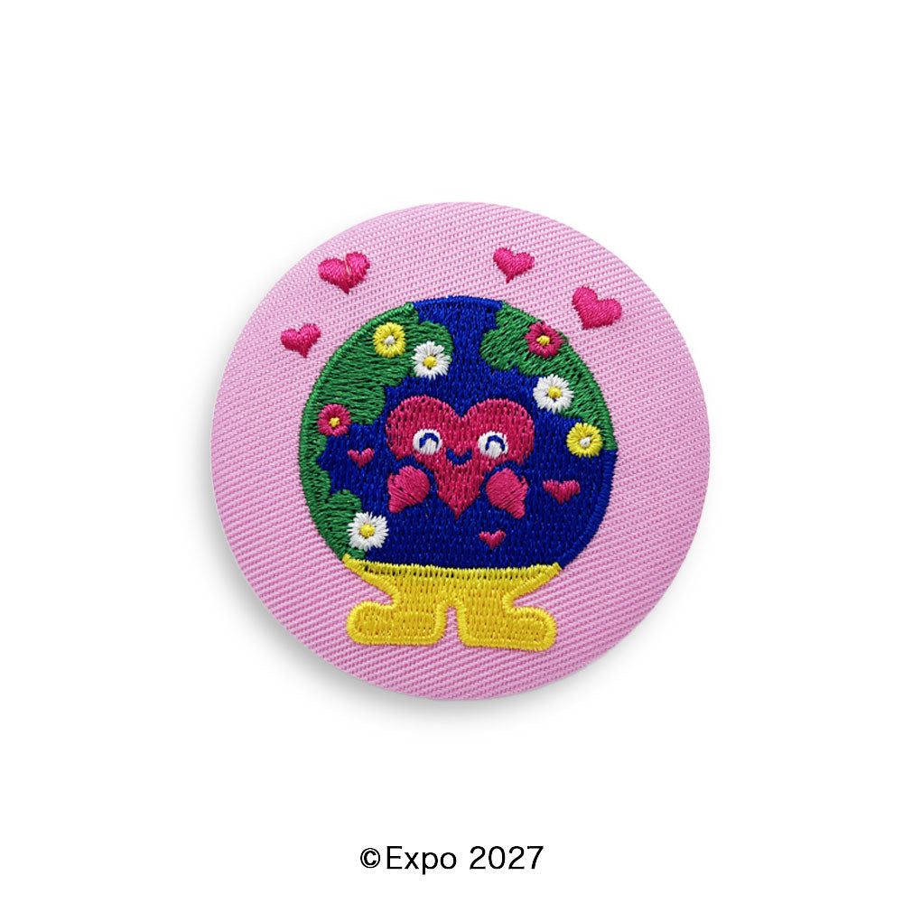 刺繍缶バッジ(ピンク)