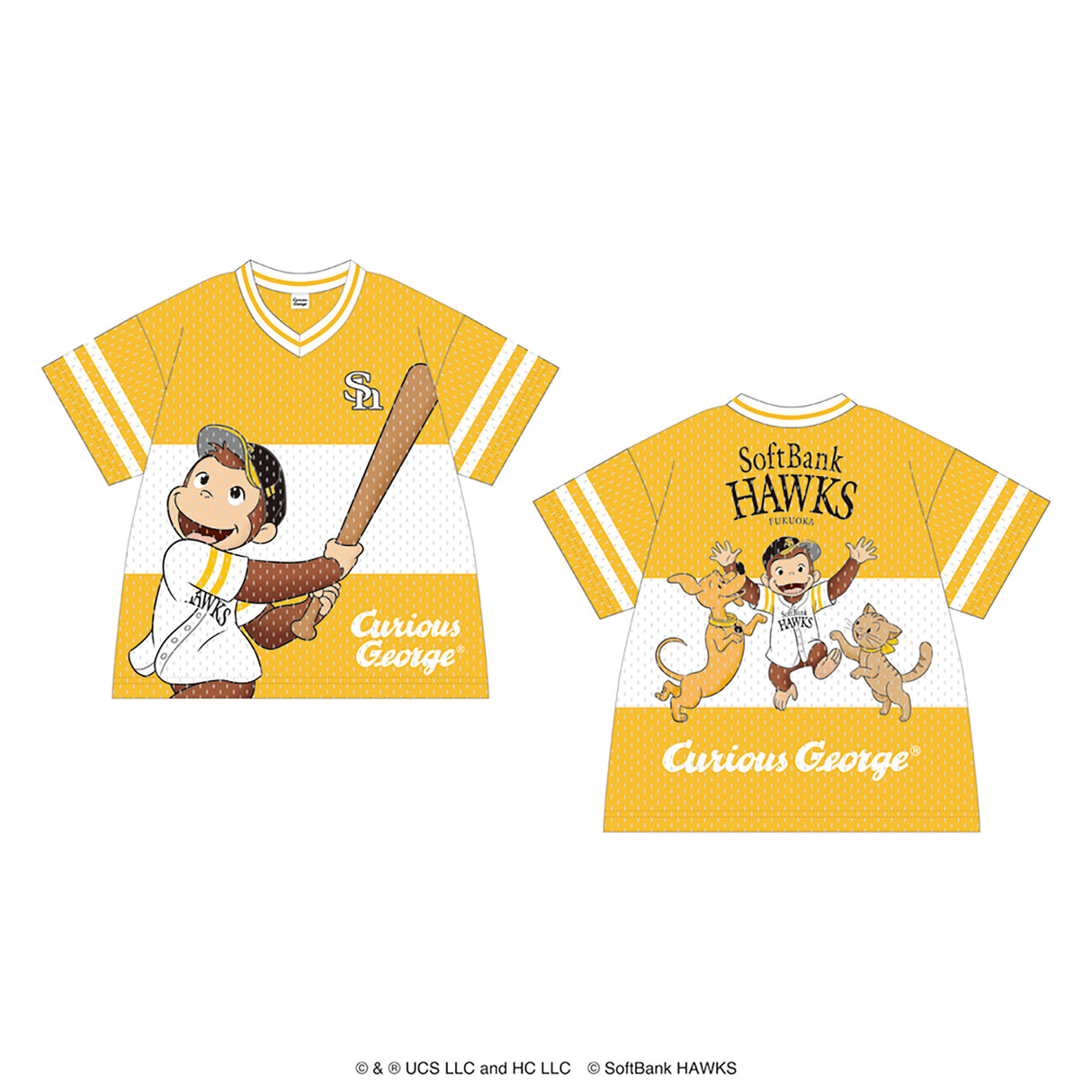福岡ソフトバンクホークス ベースボールシャツ (kids) / おさるのジョージ / 2026