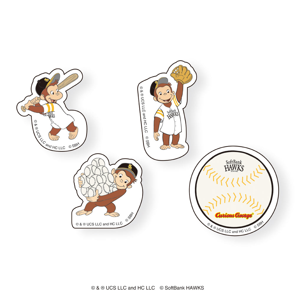 福岡ソフトバンクホークス ステッカーセット / おさるのジョージ