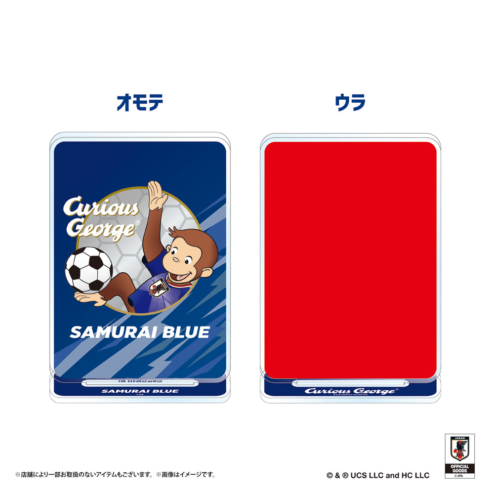おさるのジョージ アクリルスタンド レッド サッカー日本代表 ver.