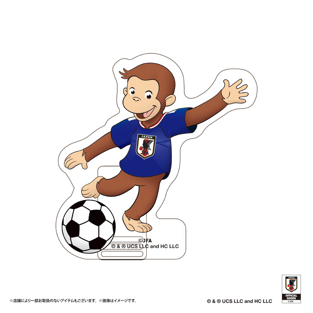 おさるのジョージ メモスタンドクリップ サッカー日本代表 ver.