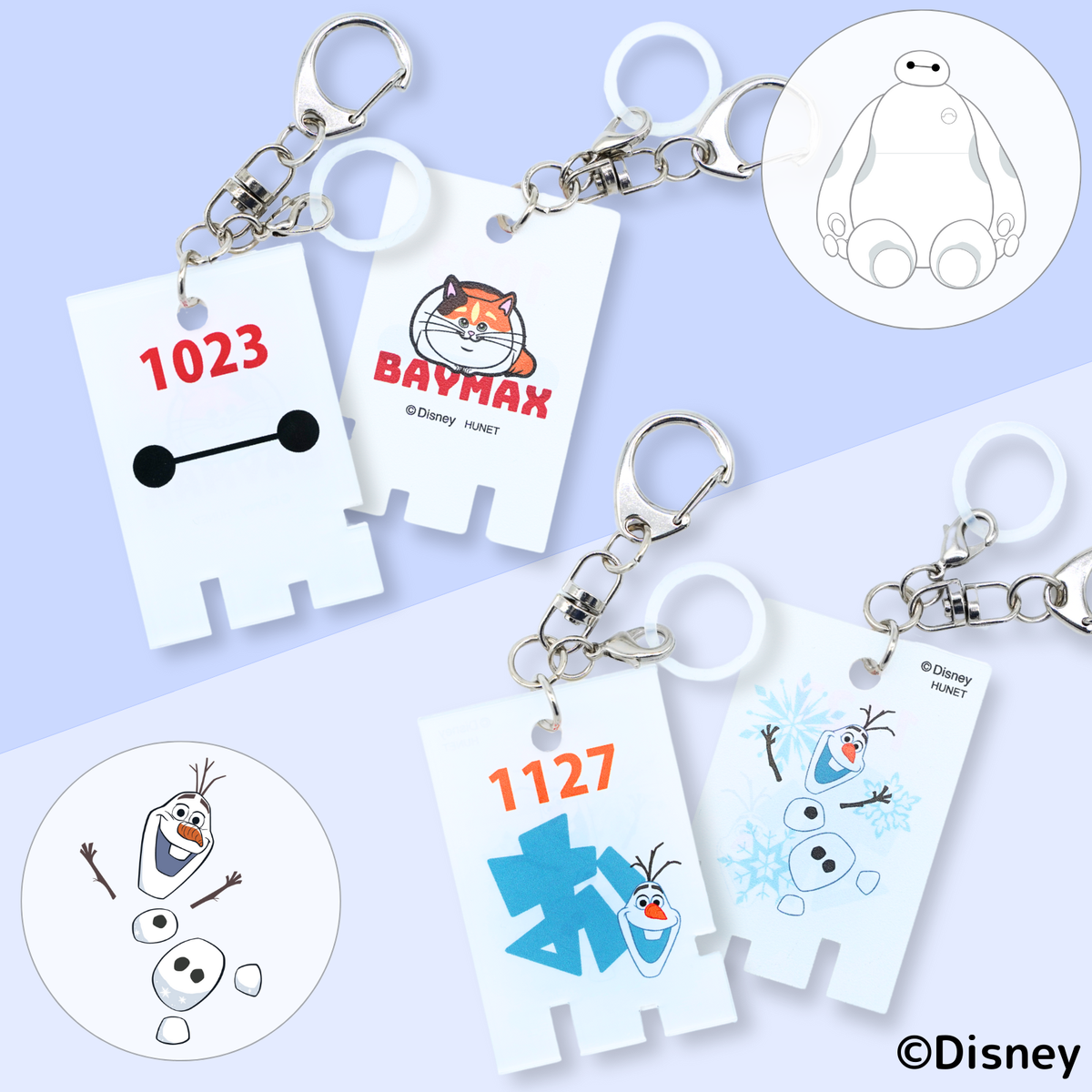 アクリルキーホルダー(ベイマックス/オラフ)ディズニー - ME TIME アクリルキーホルダー(ベイマックス/オラフ)ディズニー - ME TIME