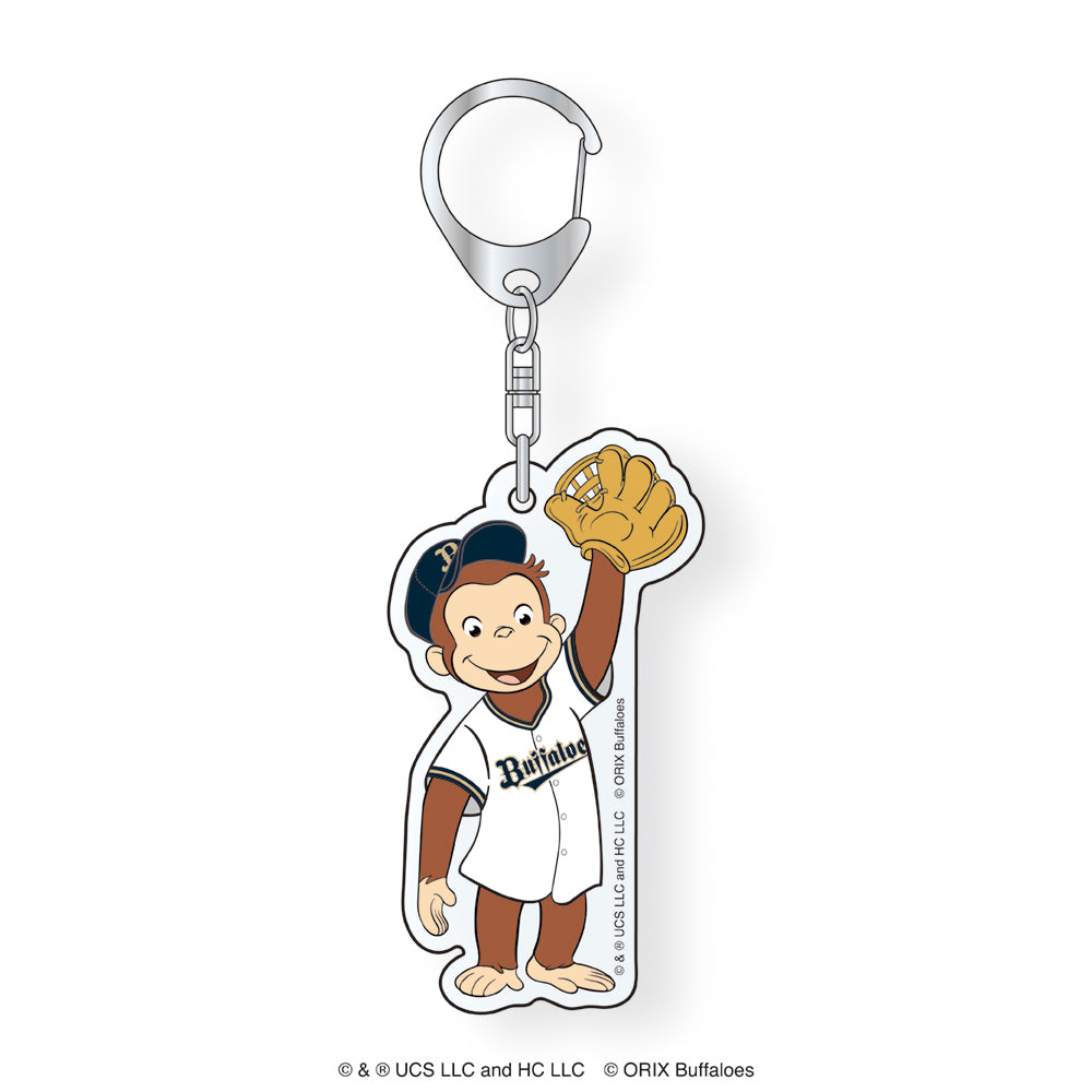 値下げ！おさるのジョージ　野球キーホルダー おさるのジョージ 野球 キーホルダー - メルカリ