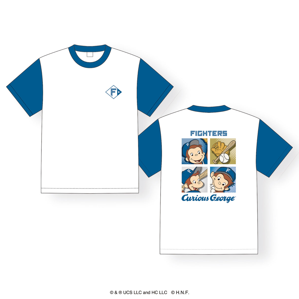北海道日本ハムファイターズ Tシャツ(パネル柄) / おさるのジョージ / 2025