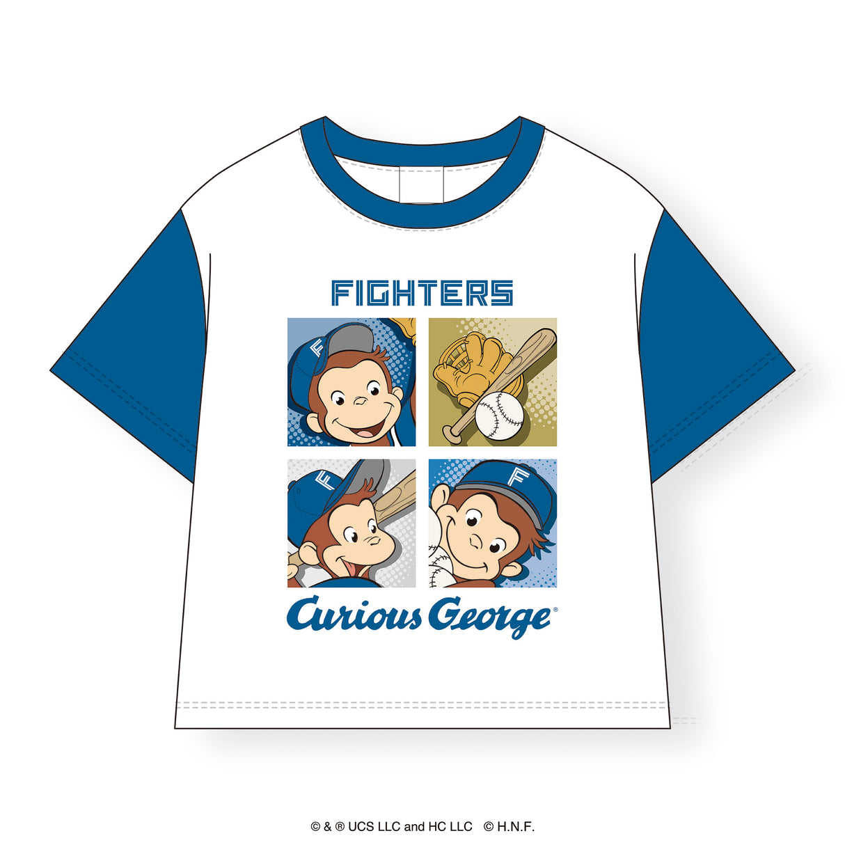 北海道日本ハムファイターズ Tシャツ(パネル柄)  / おさるのジョージ / 2025