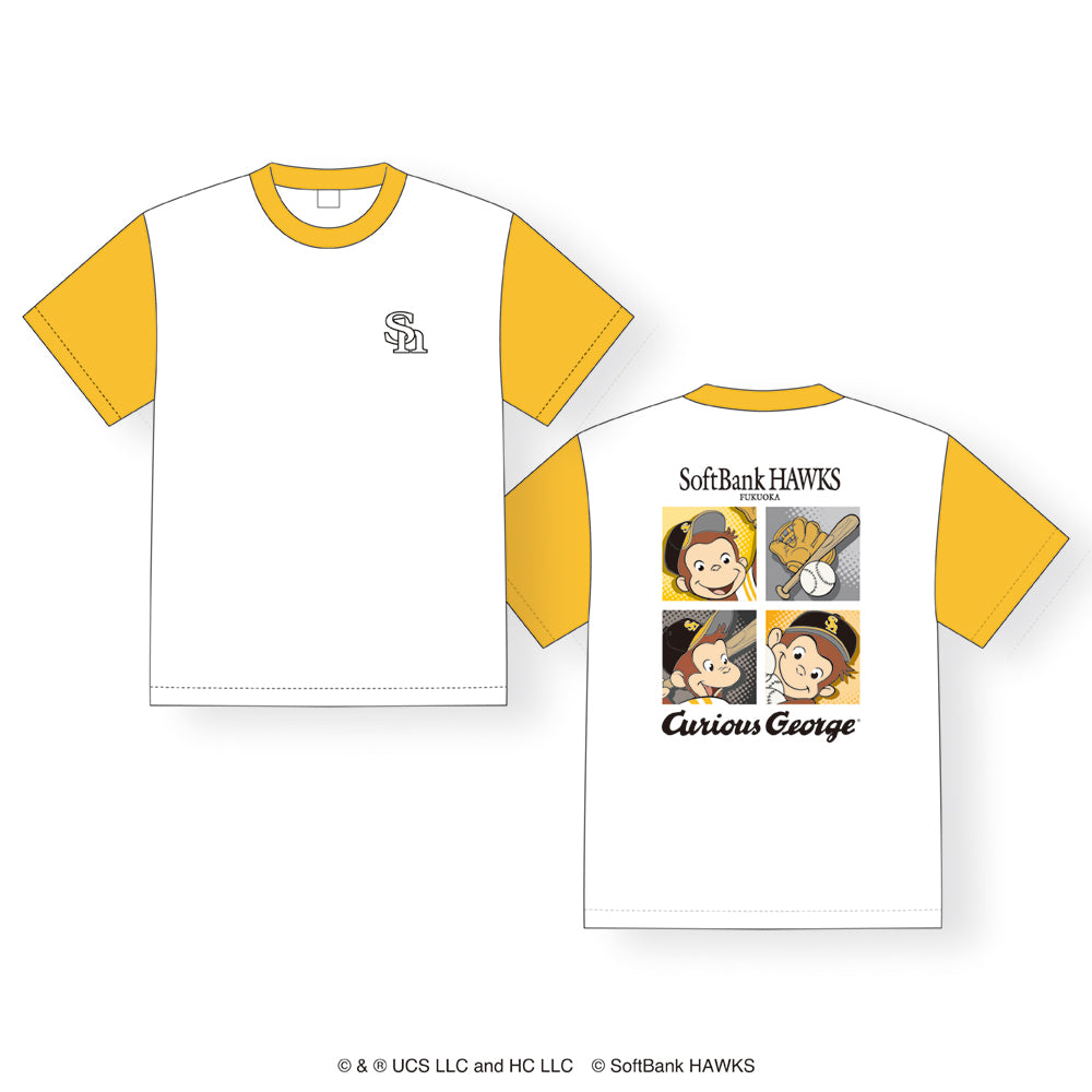 福岡ソフトバンクホークス Tシャツ(パネル柄) / おさるのジョージ / 2025
