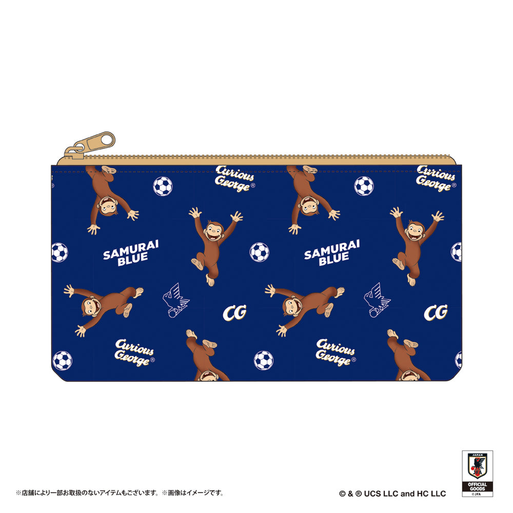 おさるのジョージ ペンケースポーチ サッカー日本代表 ver.