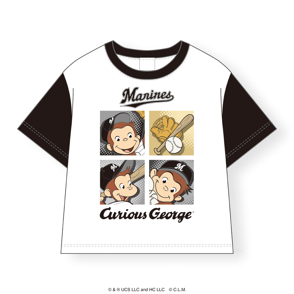千葉ロッテマリーンズ Tシャツ(パネル柄) / おさるのジョージ / 2025